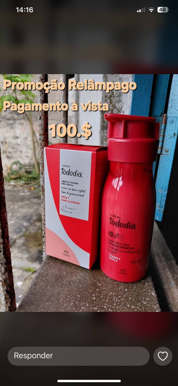 Kit Natura Tododia Tâmara e Canela – Promoção Relâmpago