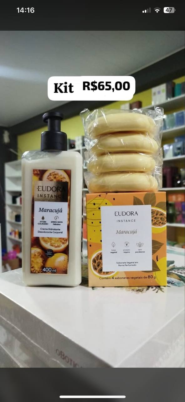 Kit Eudora Instance Maracujá – Hidratante e Sabonetes